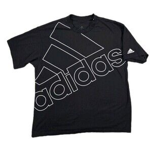 Mens Adidas Short Sleeve T Shirt Black Large Big Logo